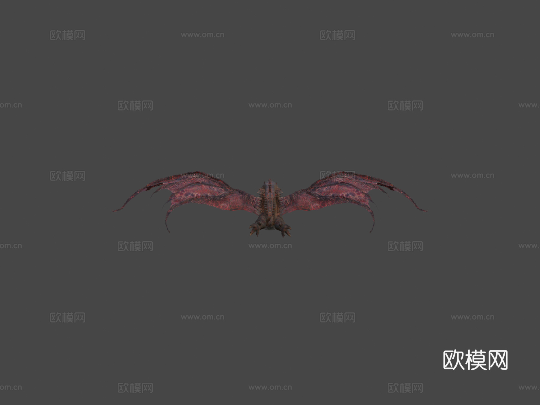 带纹理的黑暗巨龙基尔加拉3d模型下载（渲染图6）