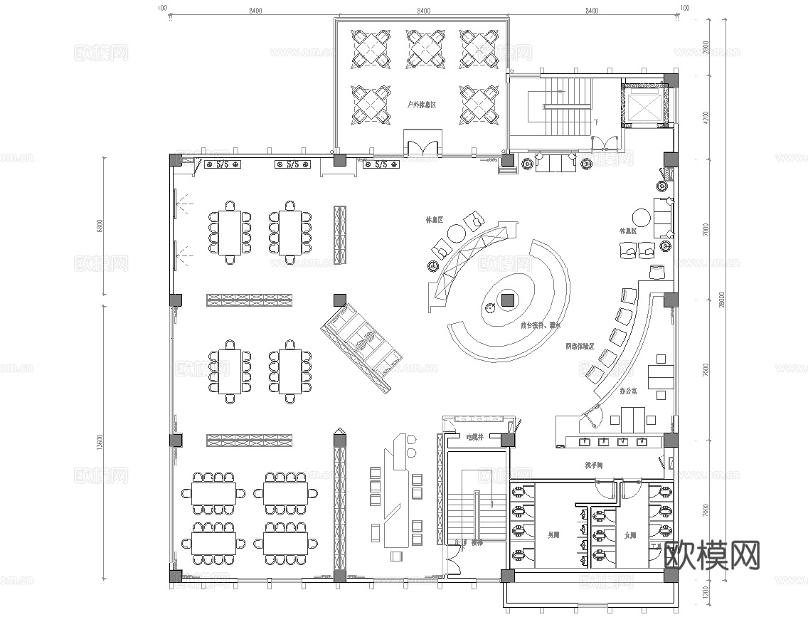 图书馆 书店 最新平面施工图设计cad施工图