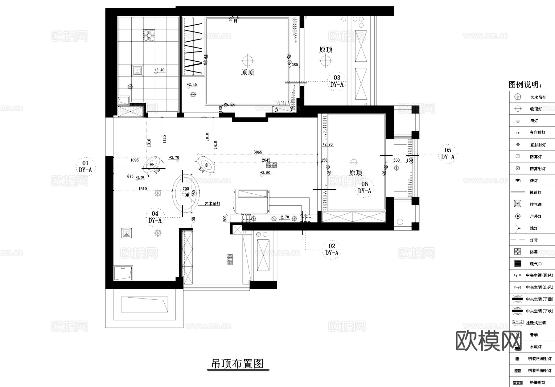 凯龙地产2#8单元样板房室内装饰CAD施工图整套cad施工图