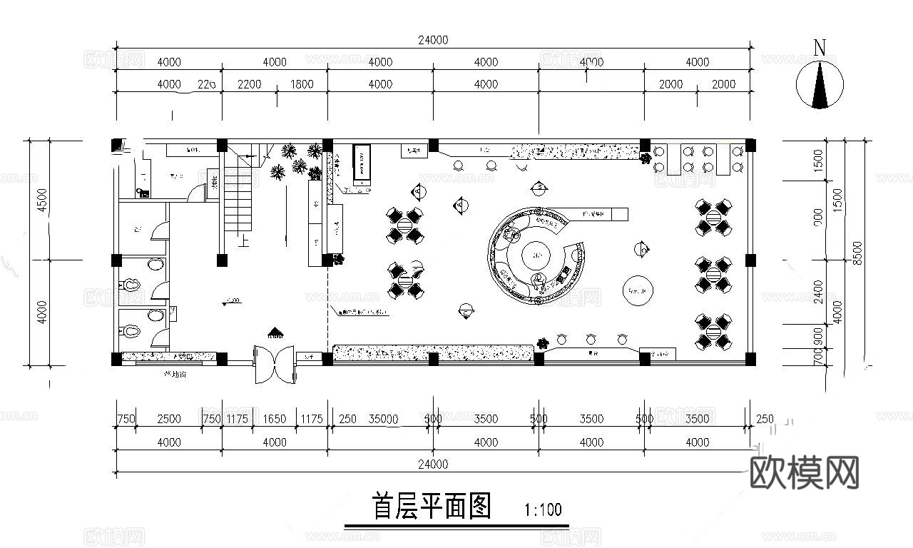 最新猫咖馆全套施工图设计cad施工图
