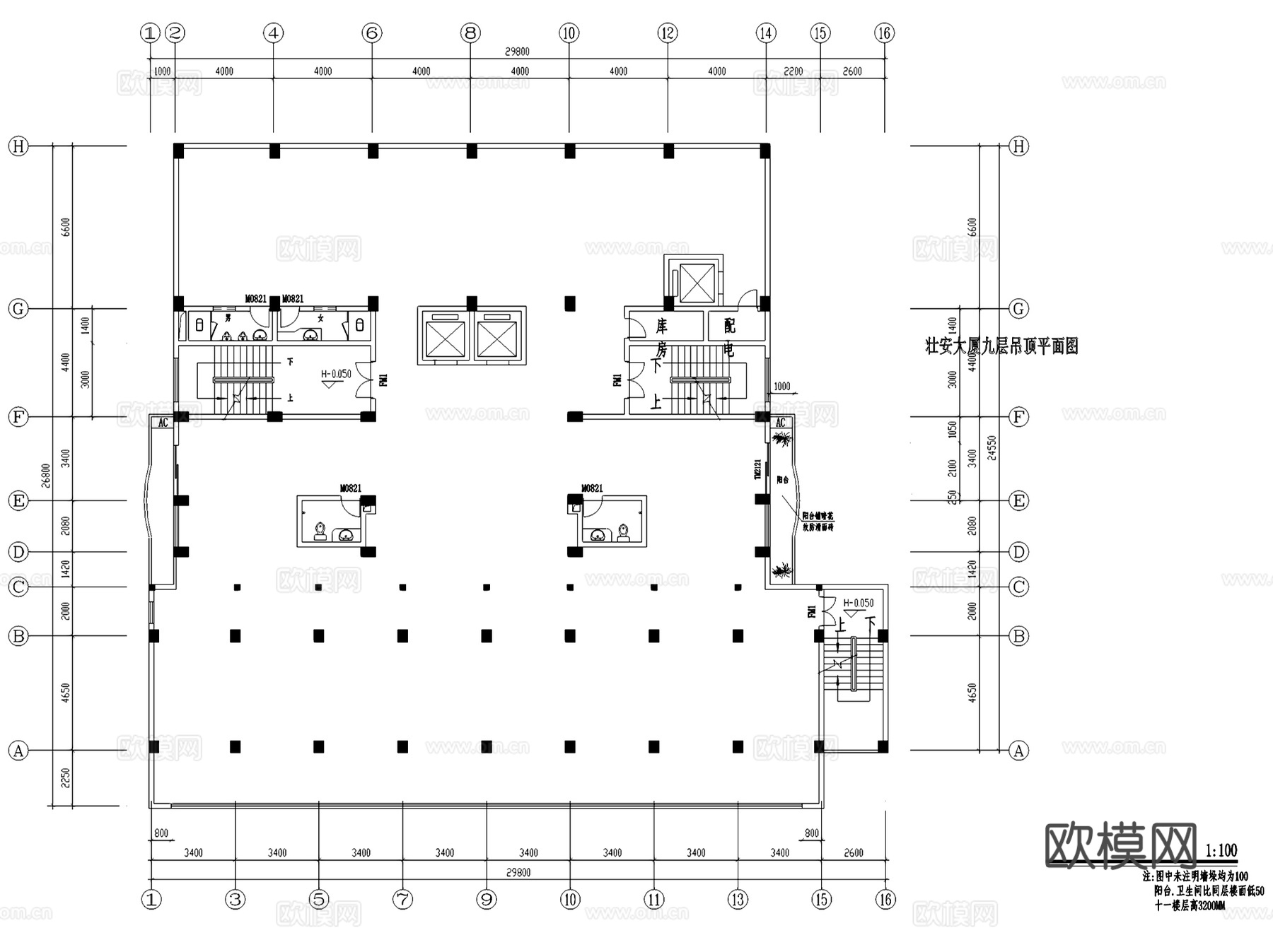 壮安酒店大厦建筑CAD施工图集cad施工图
