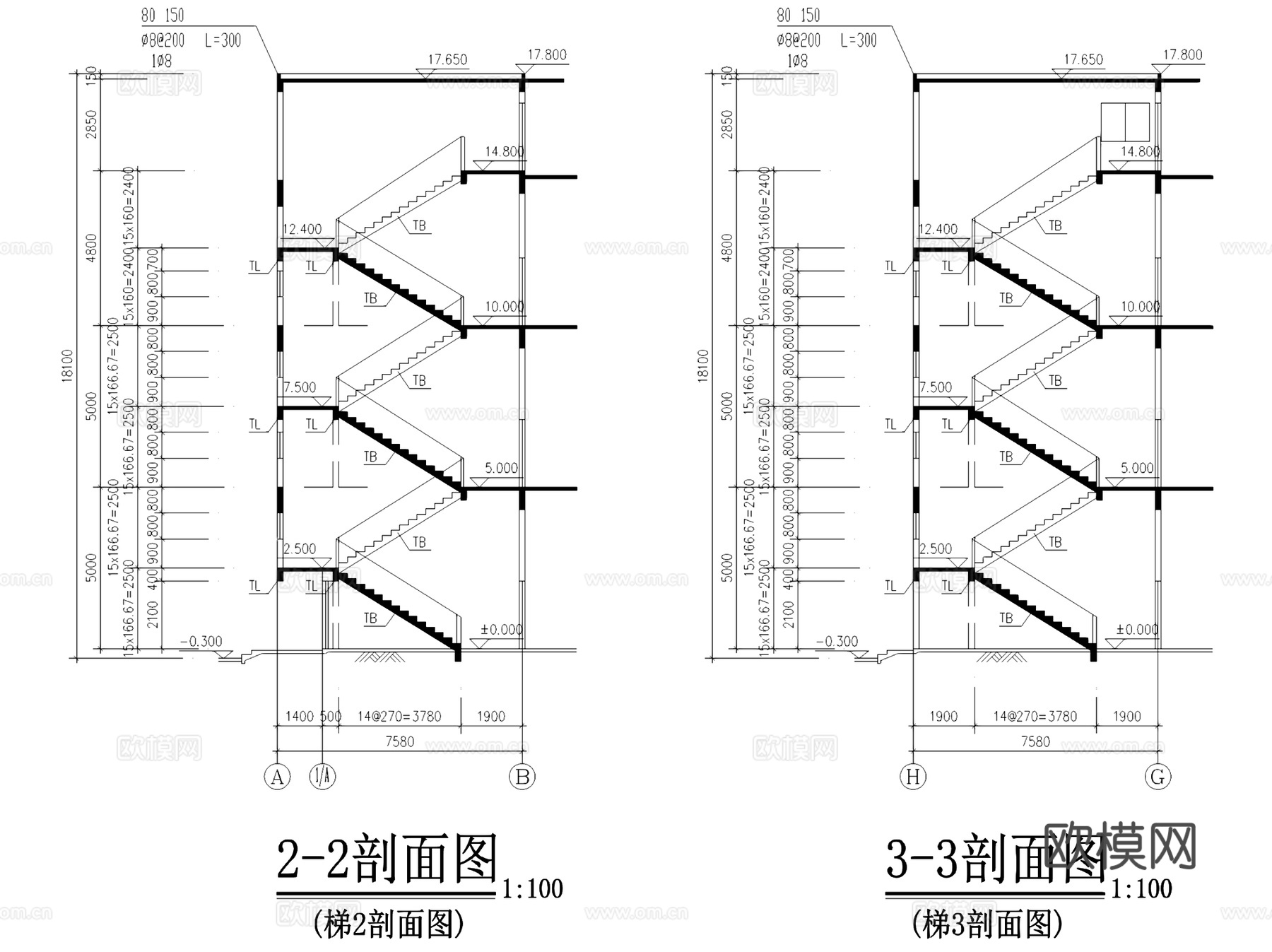 龙归南岭商业街商贸城商场建筑CAD施工图集cad施工图
