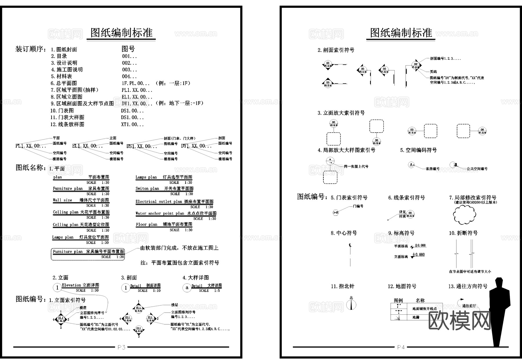 标准制图编制图例标识索引线形CAD图库cad施工图