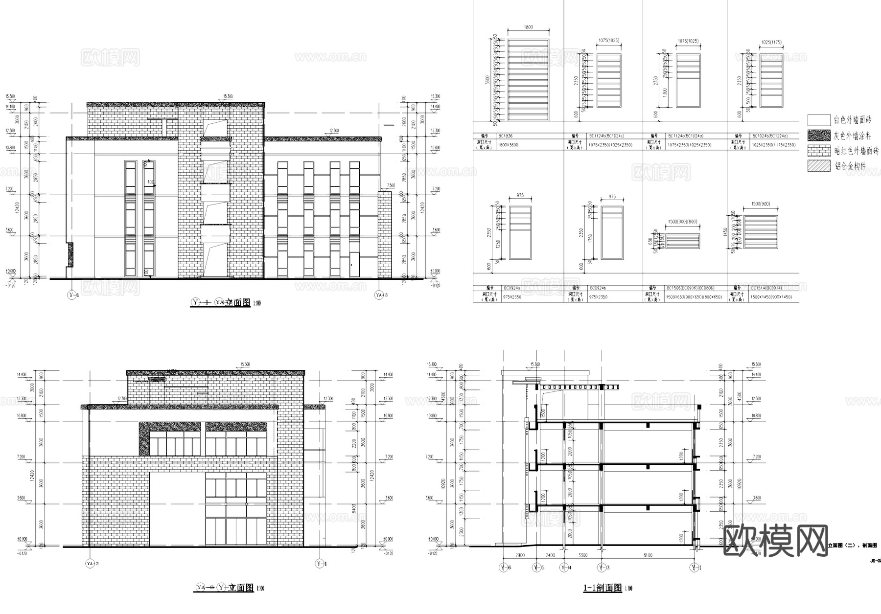 现代三层幼儿园建筑CAD施工图整套cad施工图