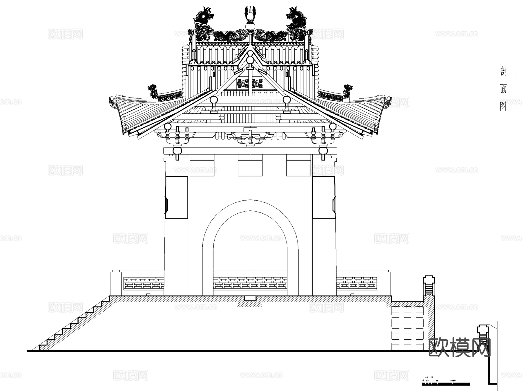 钟楼古建筑测绘CAD施工图集cad施工图