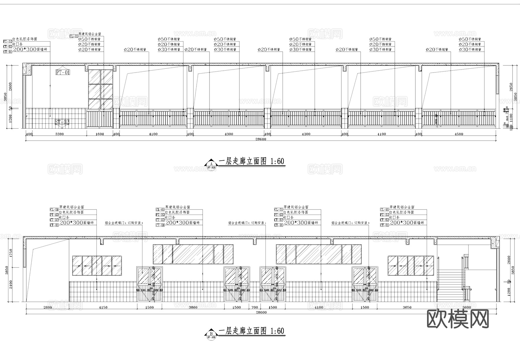 现代四层幼儿园室内装饰CAD施工图整套cad施工图