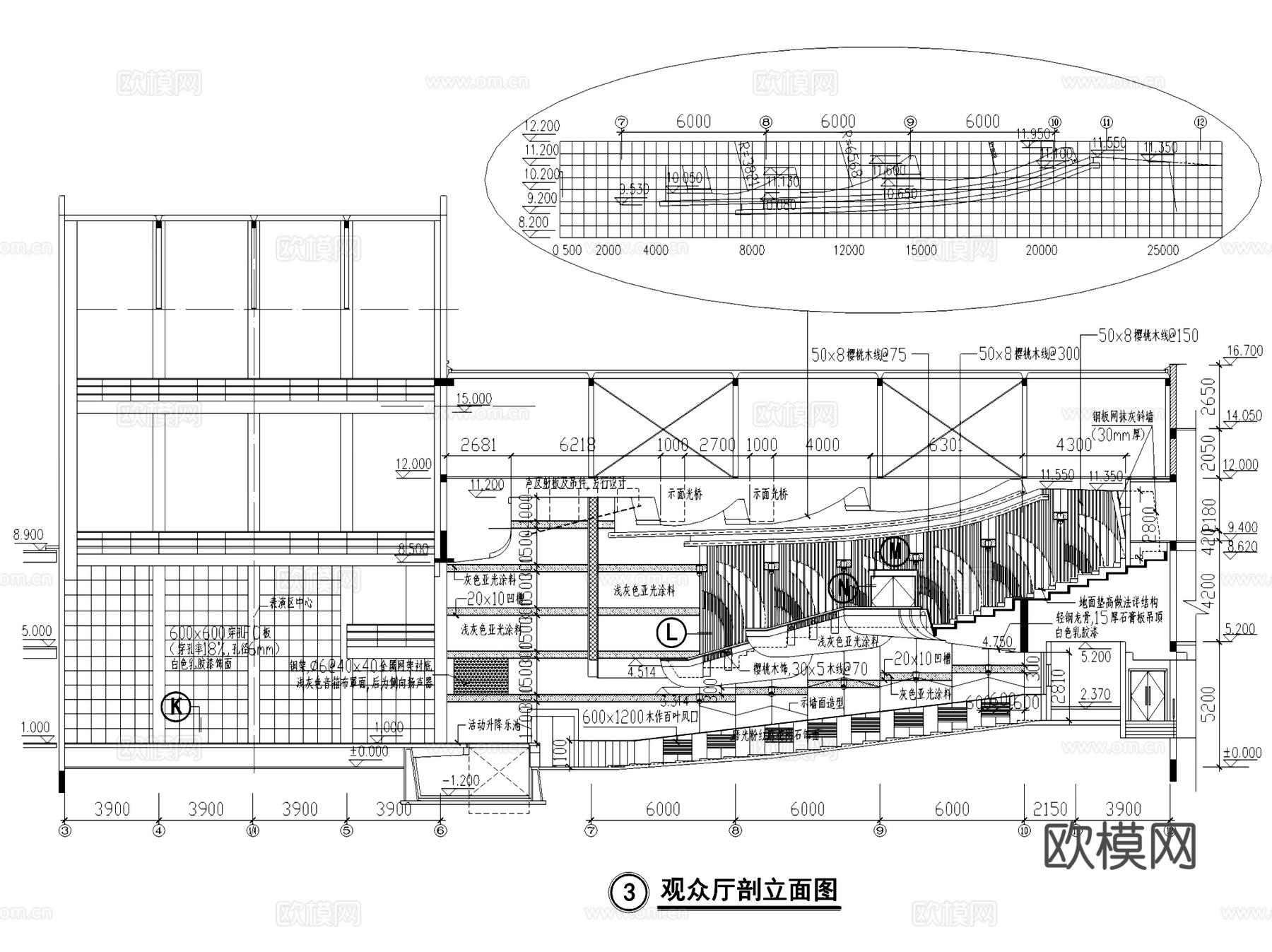 戏院观众厅室内装饰CAD施工图集cad施工图