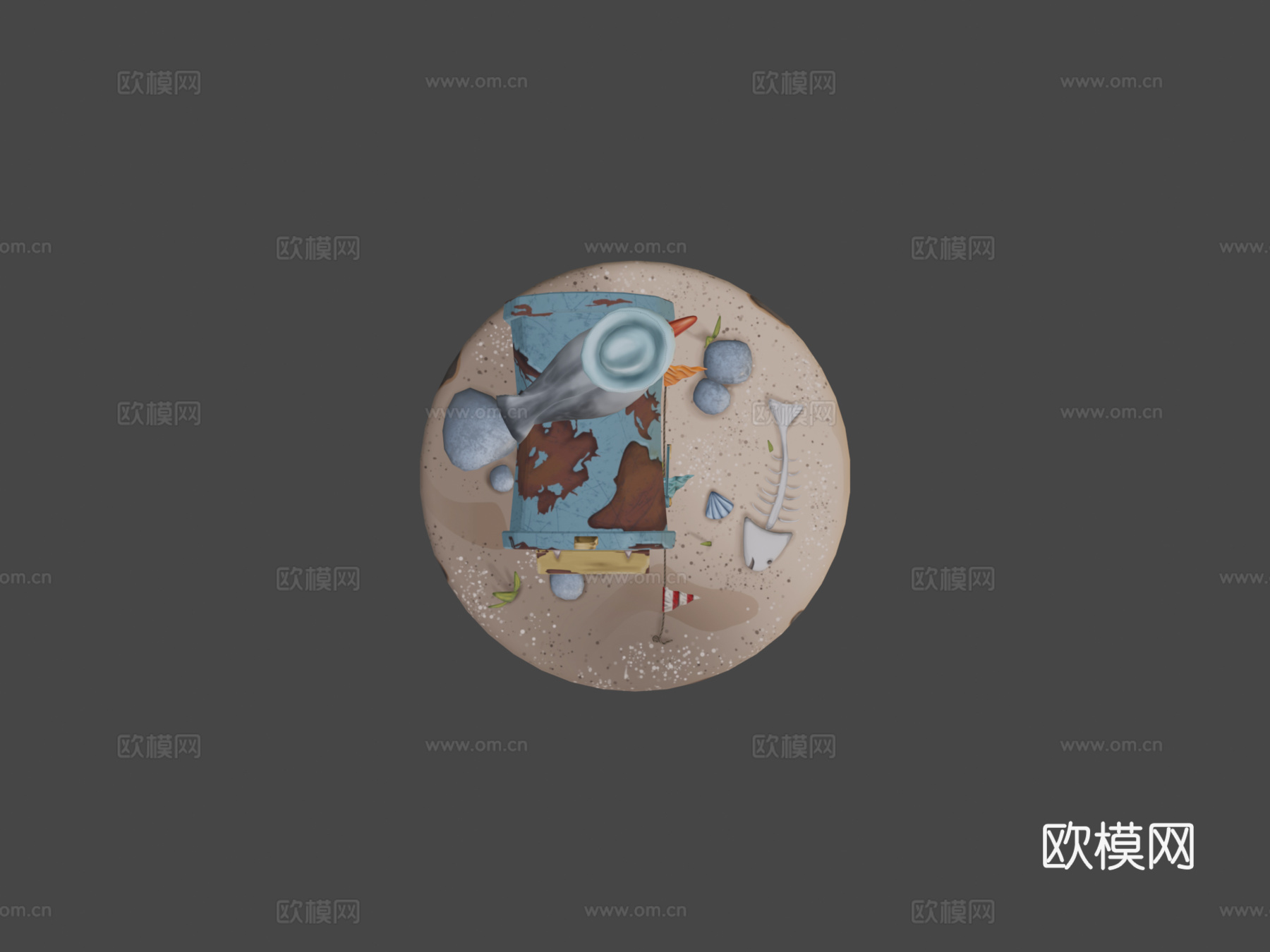 风格化手绘邮箱3d模型下载（渲染图5）