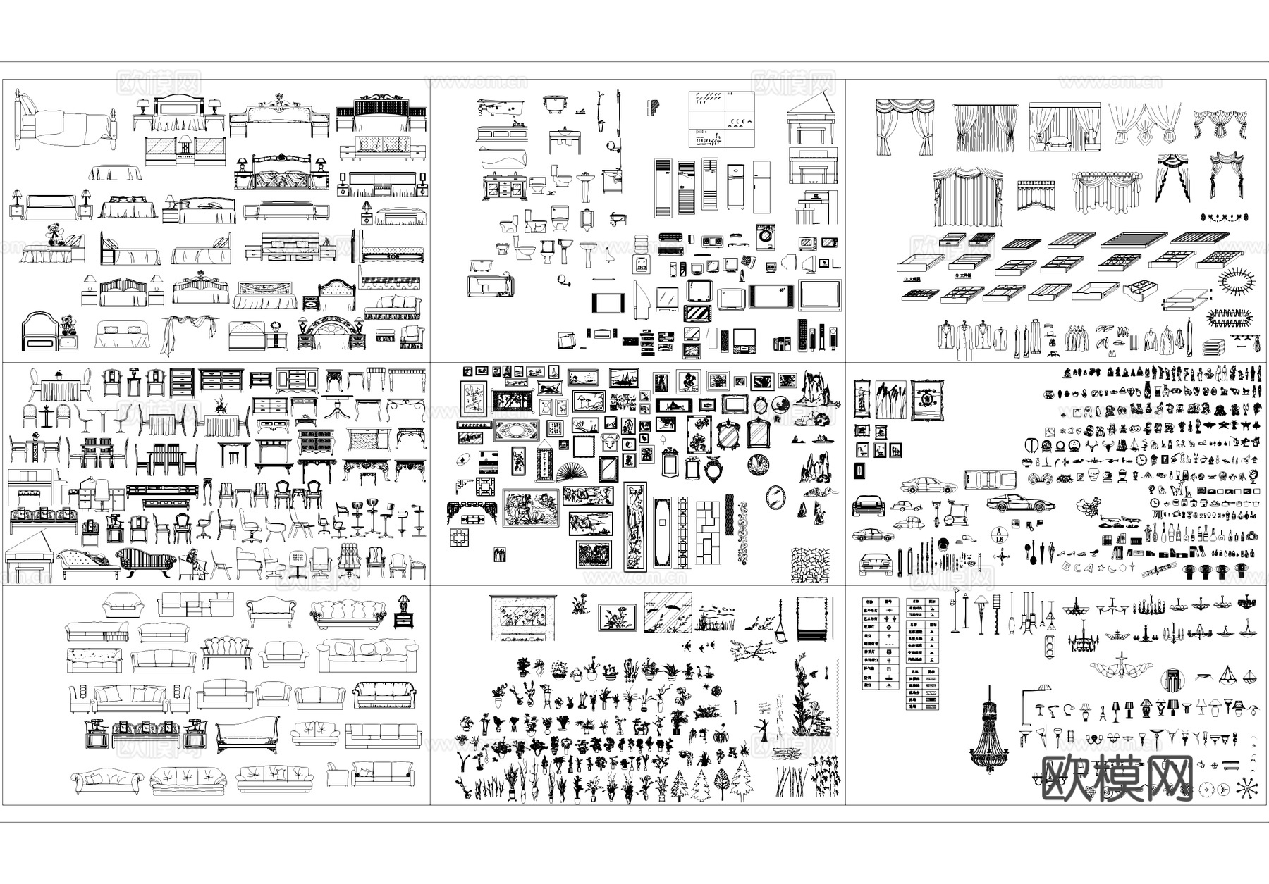 常用工装综合图库CADcad施工图