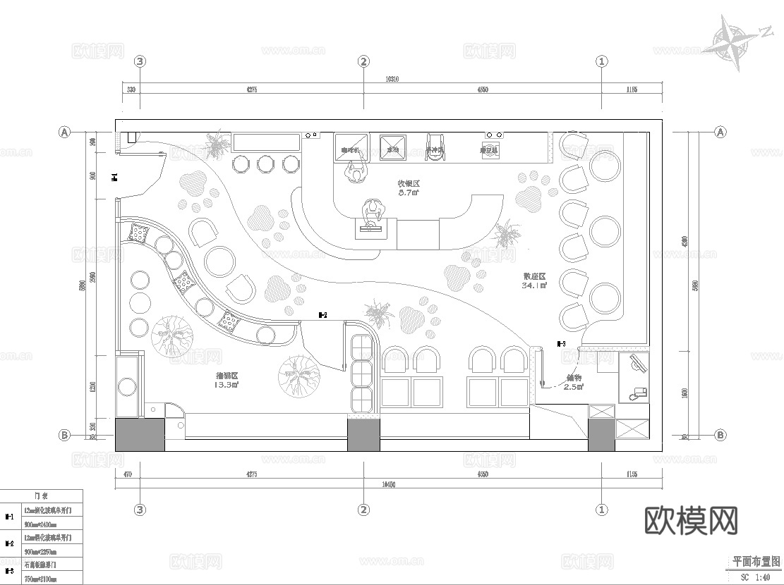 宠物店 最新全套面施工图合集cad施工图
