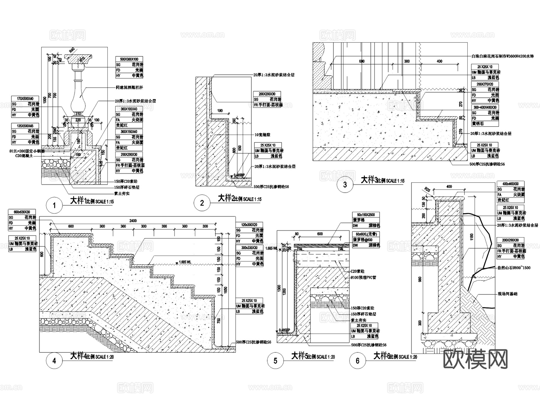 游泳池节点大样景观详图CAD施工图cad施工图