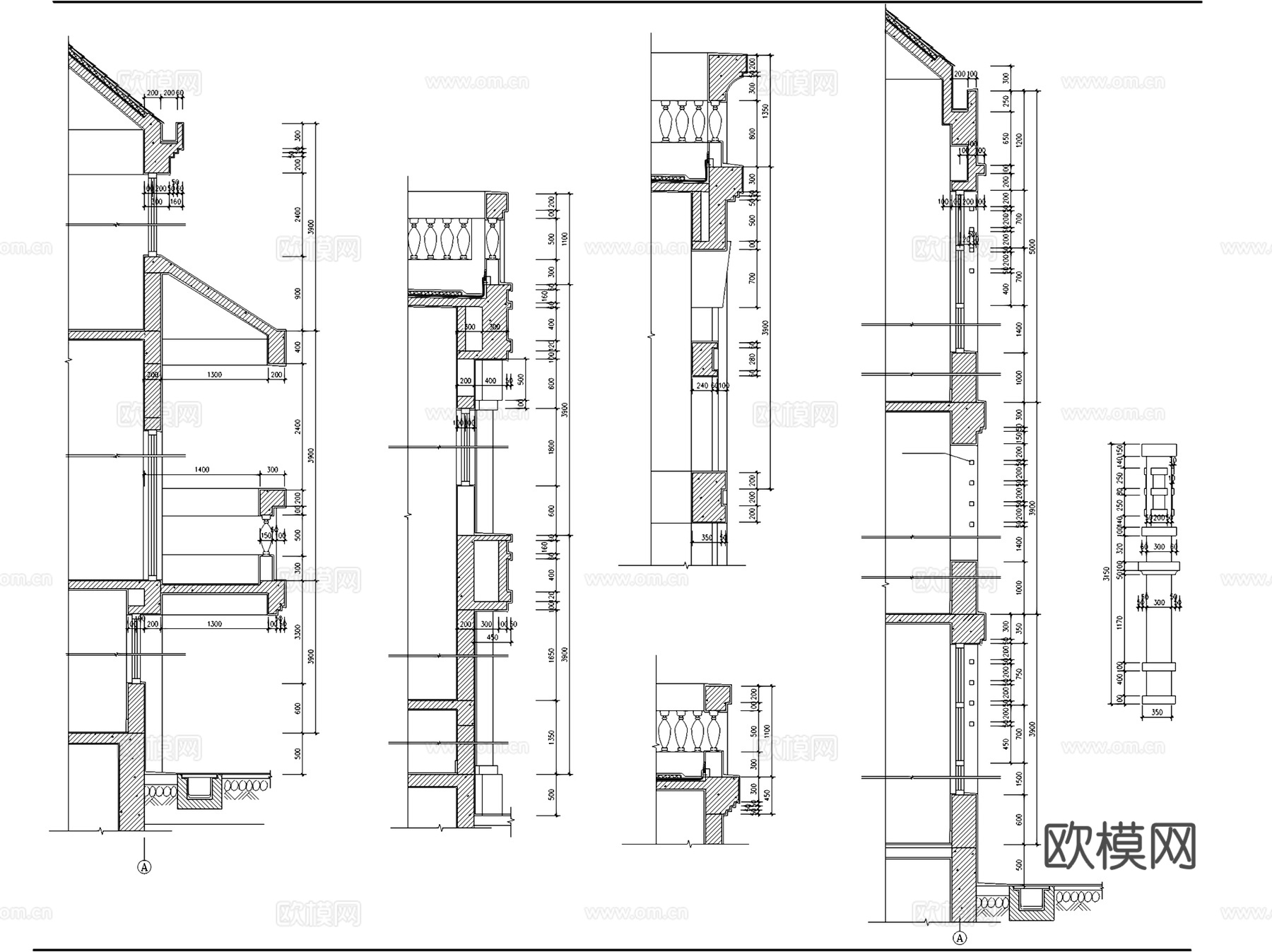 远乐邦辉会所建筑CAD施工图集cad施工图