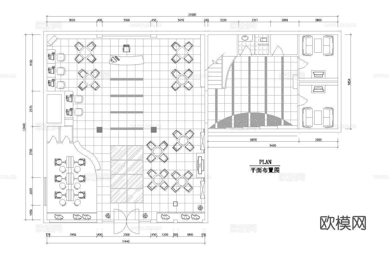 婚纱店 最新全套施工图设计cad施工图