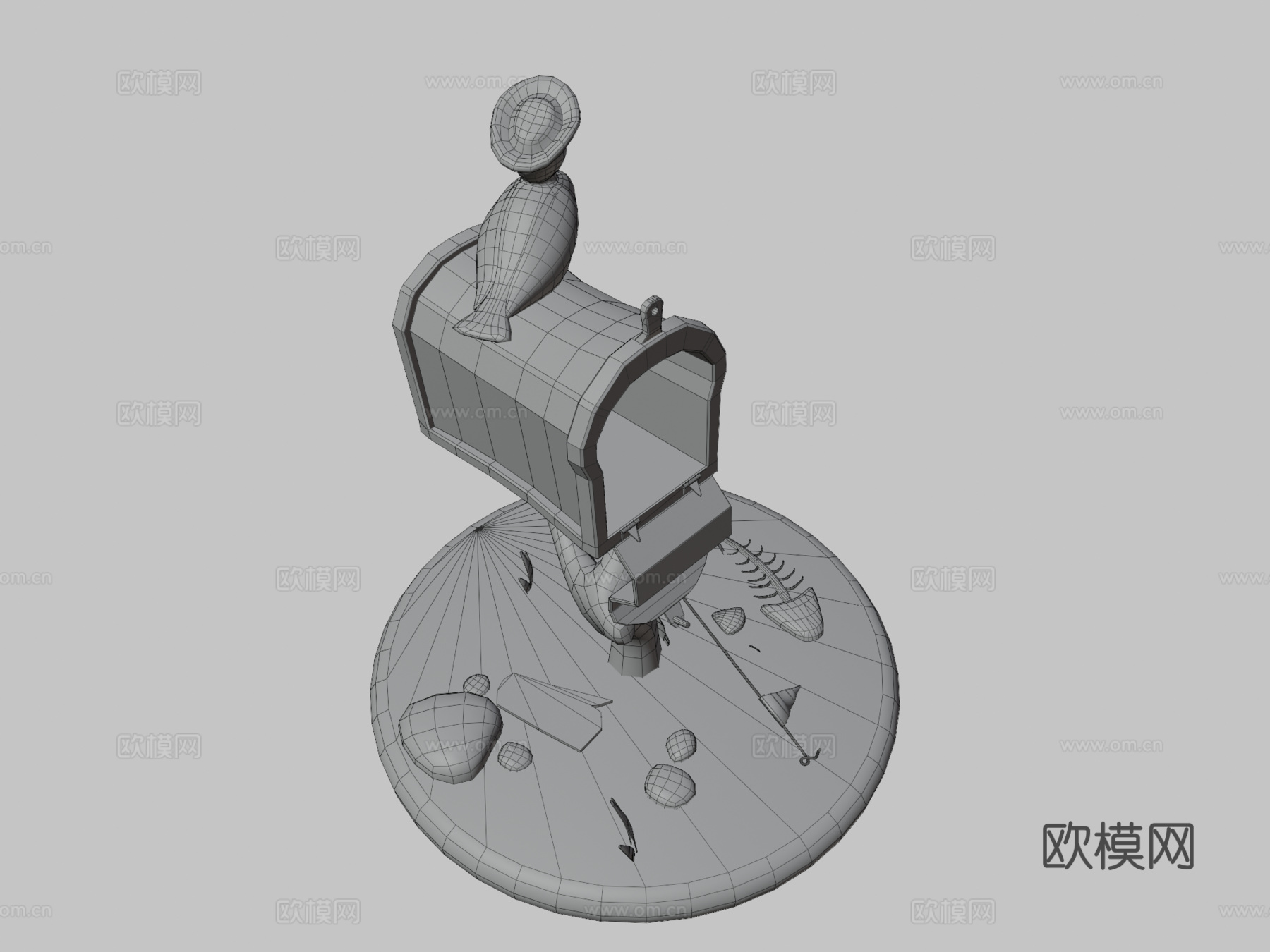 风格化手绘邮箱3d模型下载（渲染图3）