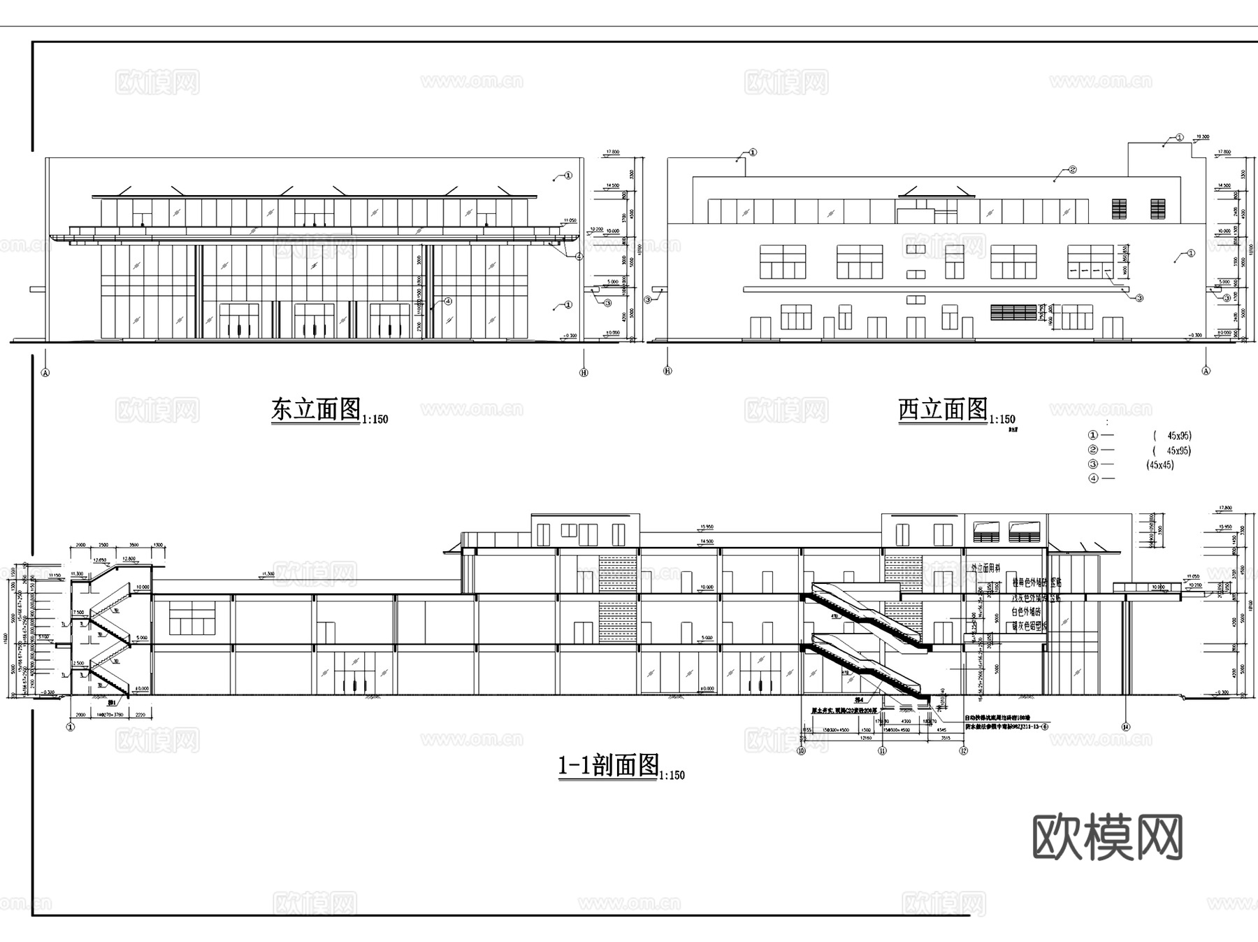 龙归南岭商业街商贸城商场建筑CAD施工图集cad施工图