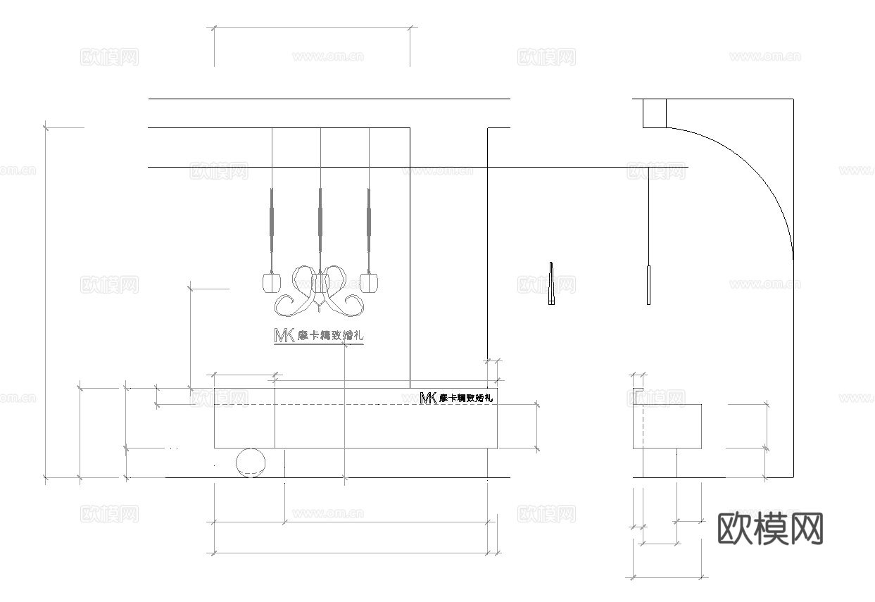 婚纱店 最新全套施工图设计cad施工图
