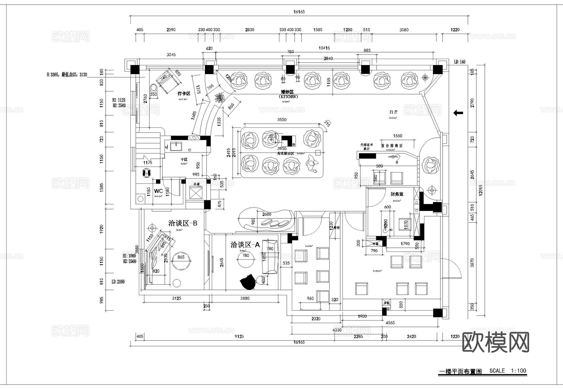 婚纱店 最新全套施工图设计cad施工图