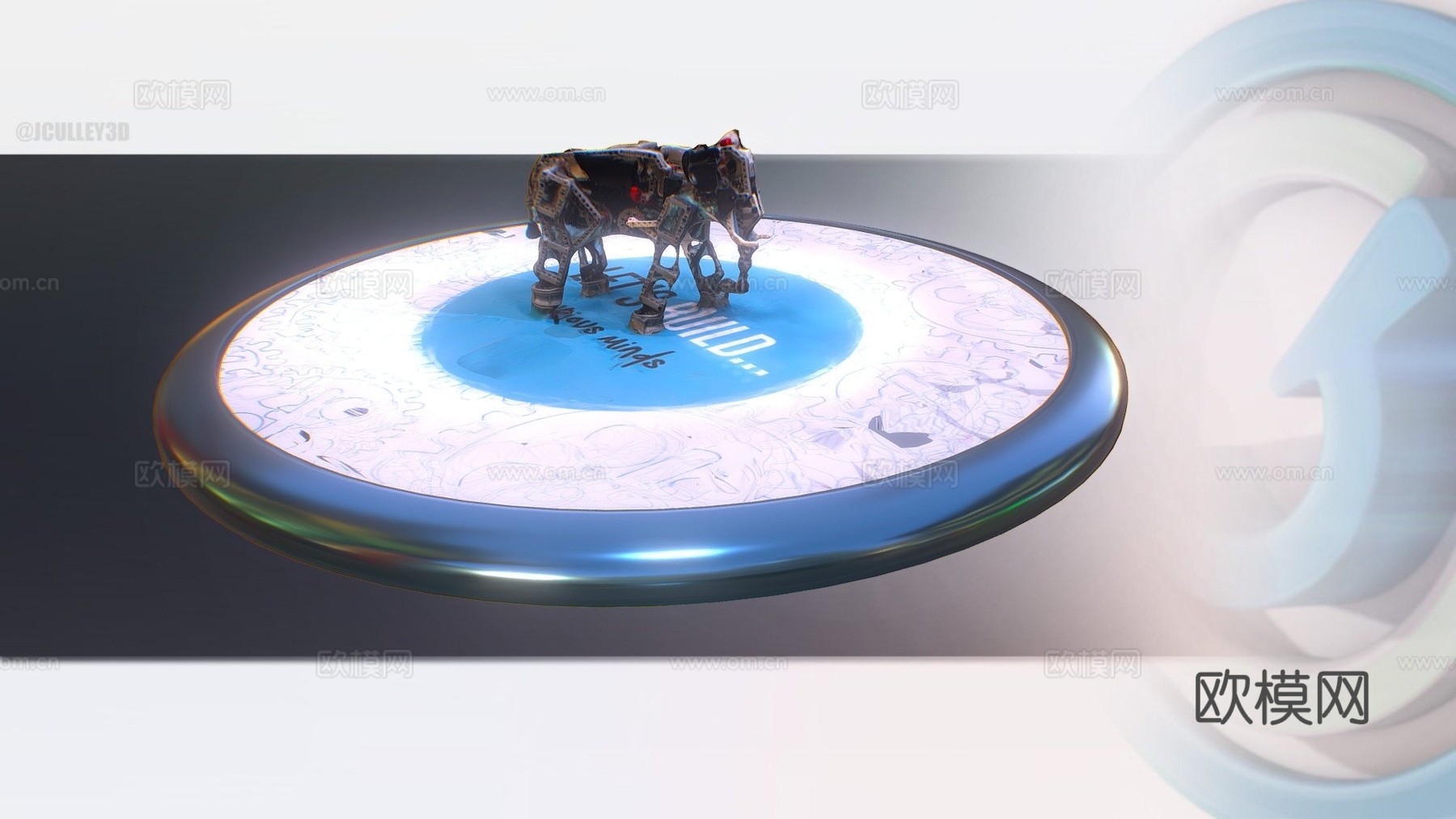 乐高头脑风暴教育Ev3大象扫描3d模型下载（渲染图1）