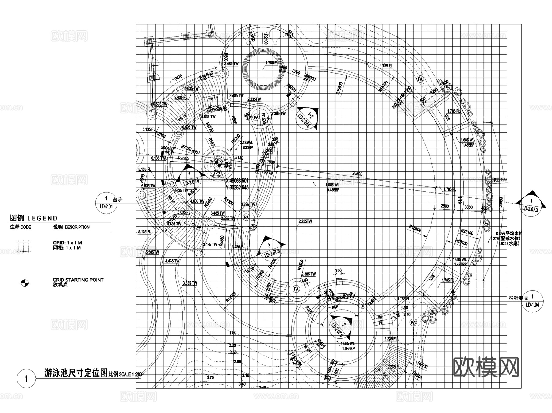 游泳池节点大样景观详图CAD施工图cad施工图