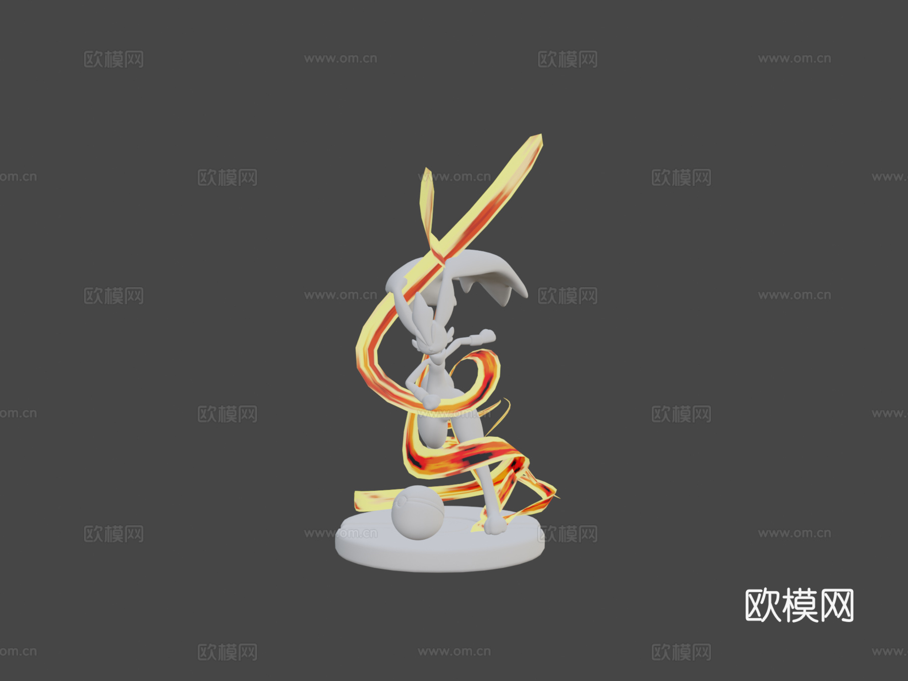 闪焰王牌 x 长耳兔融合3d模型下载（渲染图6）
