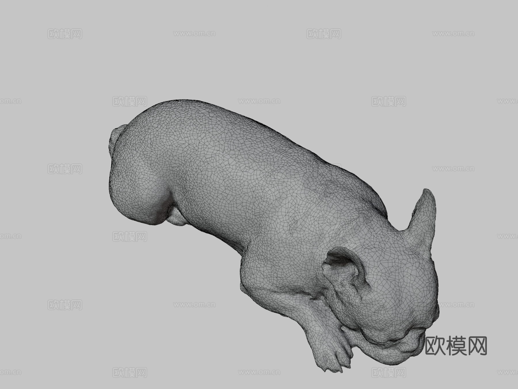 狗 B  13之13  斗牛犬3d模型下载（渲染图3）