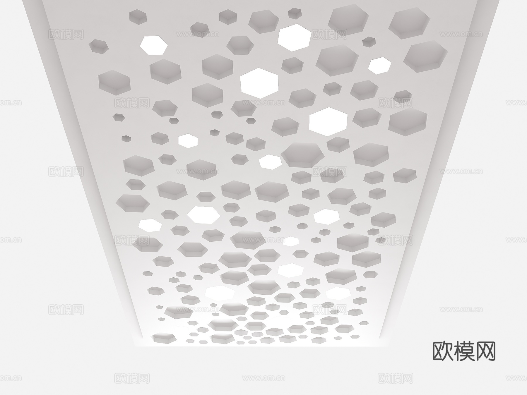 现代吊顶 异形吊顶 蜂窝吊顶 大堂吊顶 工装吊顶 六边形吊顶su模型