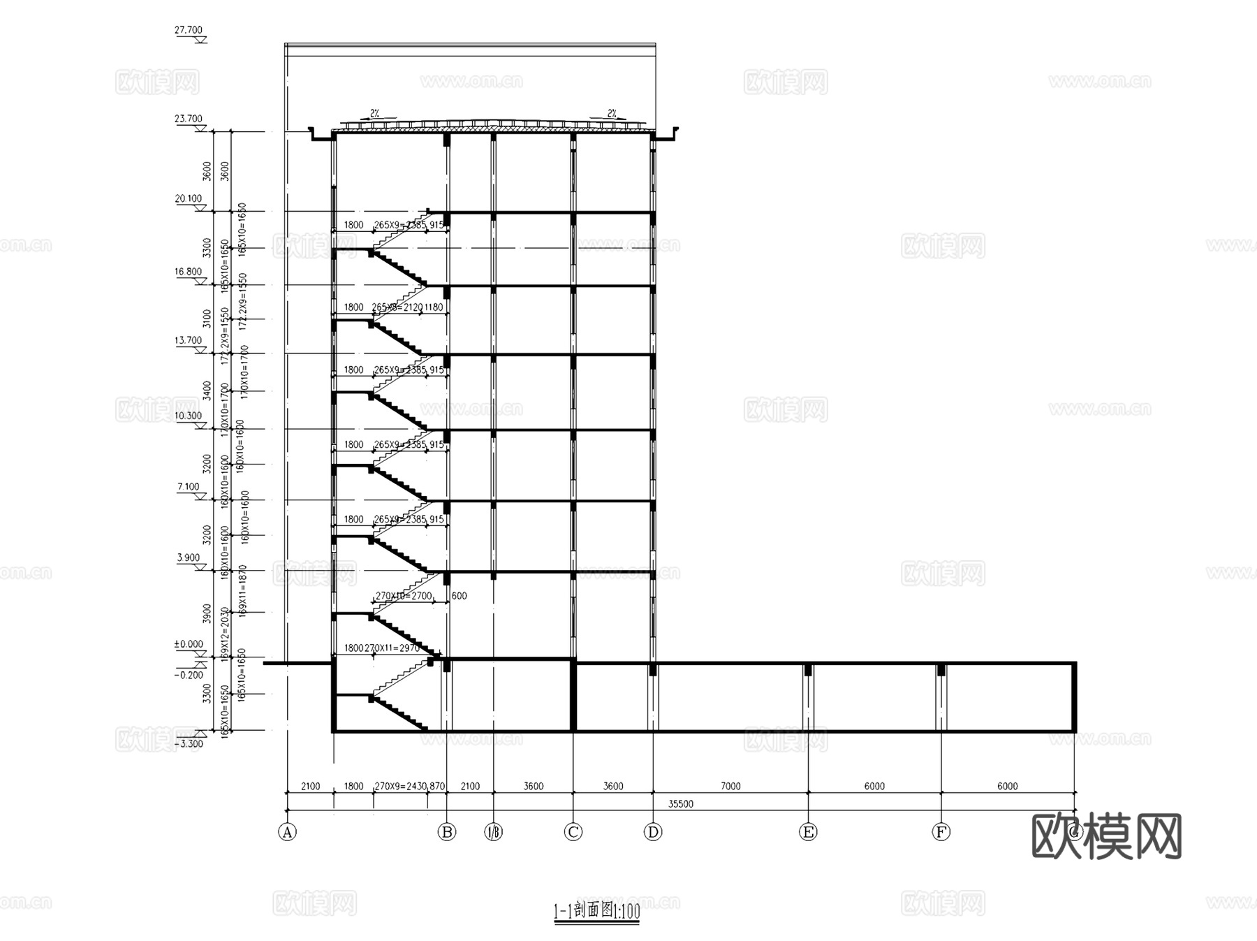 小型酒店宾馆建筑CAD施工图集cad施工图