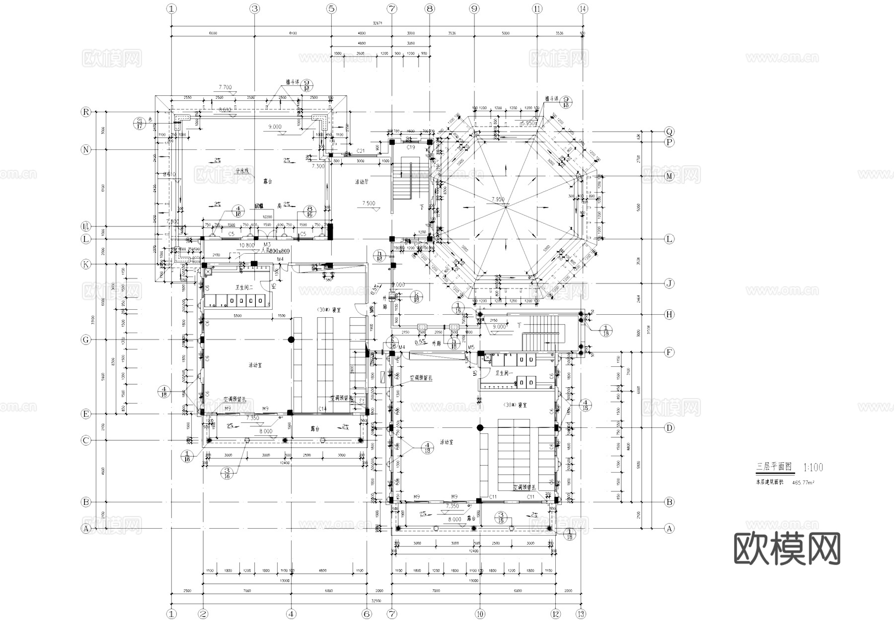 武汉现代森林小镇欧式幼儿园建筑CAD施工图整套cad施工图