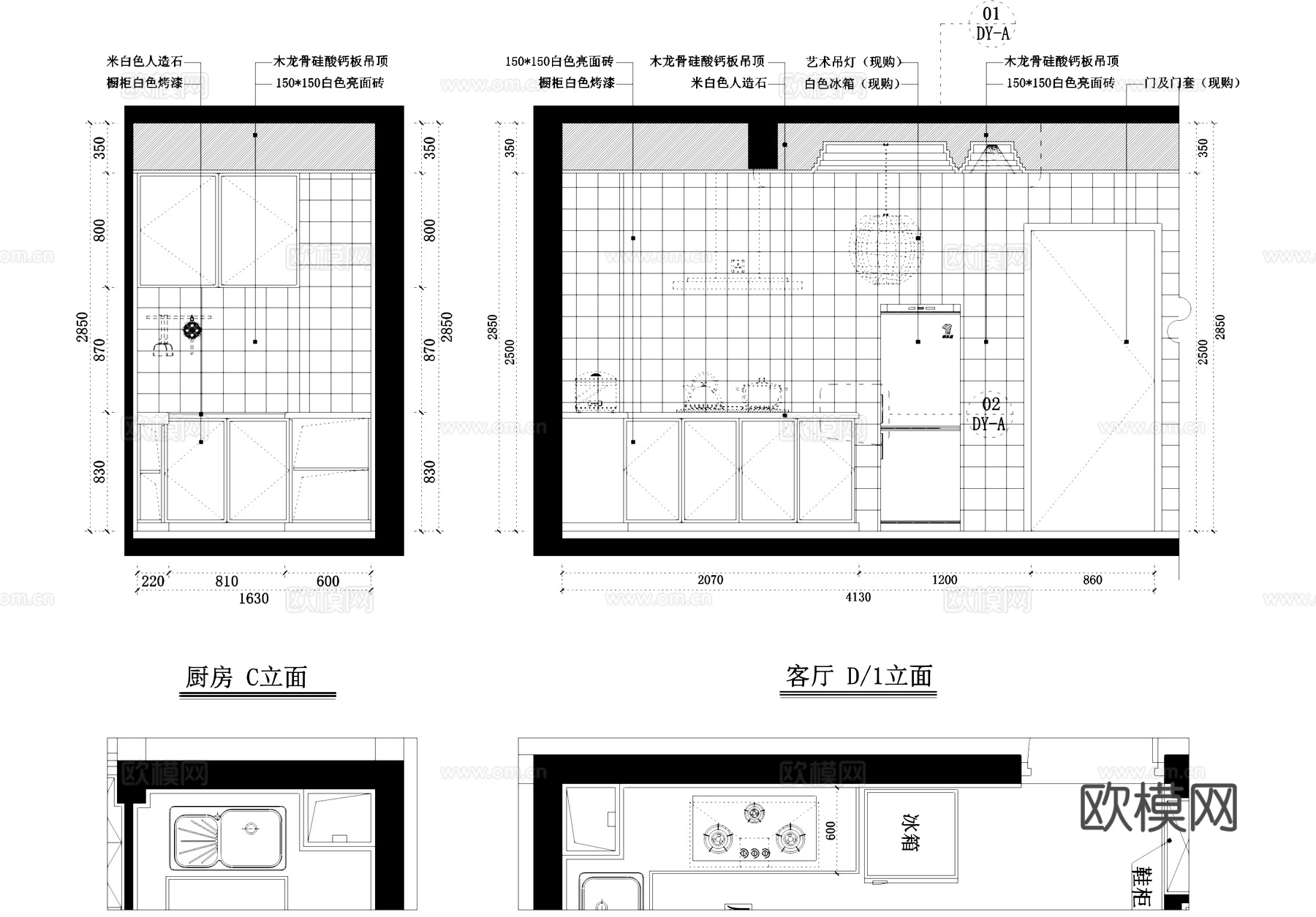 凯龙地产2#8单元样板房室内装饰CAD施工图整套cad施工图