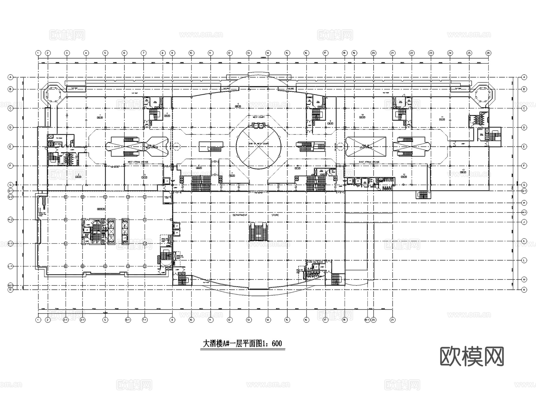 壮安酒店大厦建筑CAD施工图集cad施工图