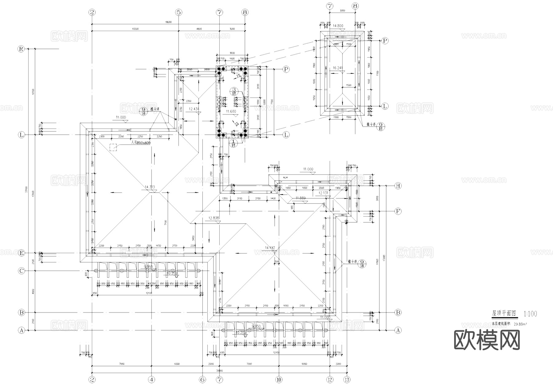 武汉现代森林小镇欧式幼儿园建筑CAD施工图整套cad施工图