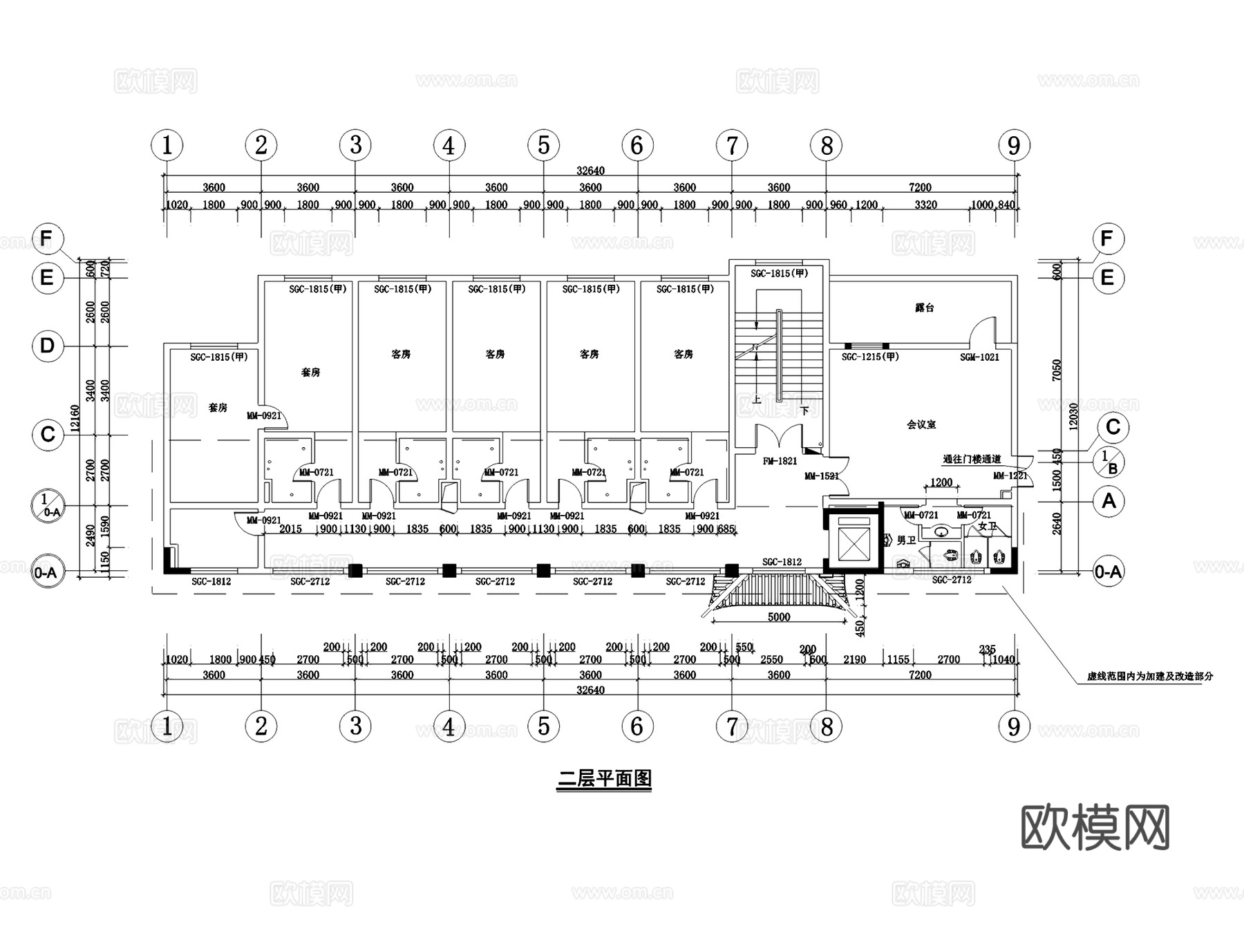 南坪宏声大酒店建筑CAD施工图集cad施工图