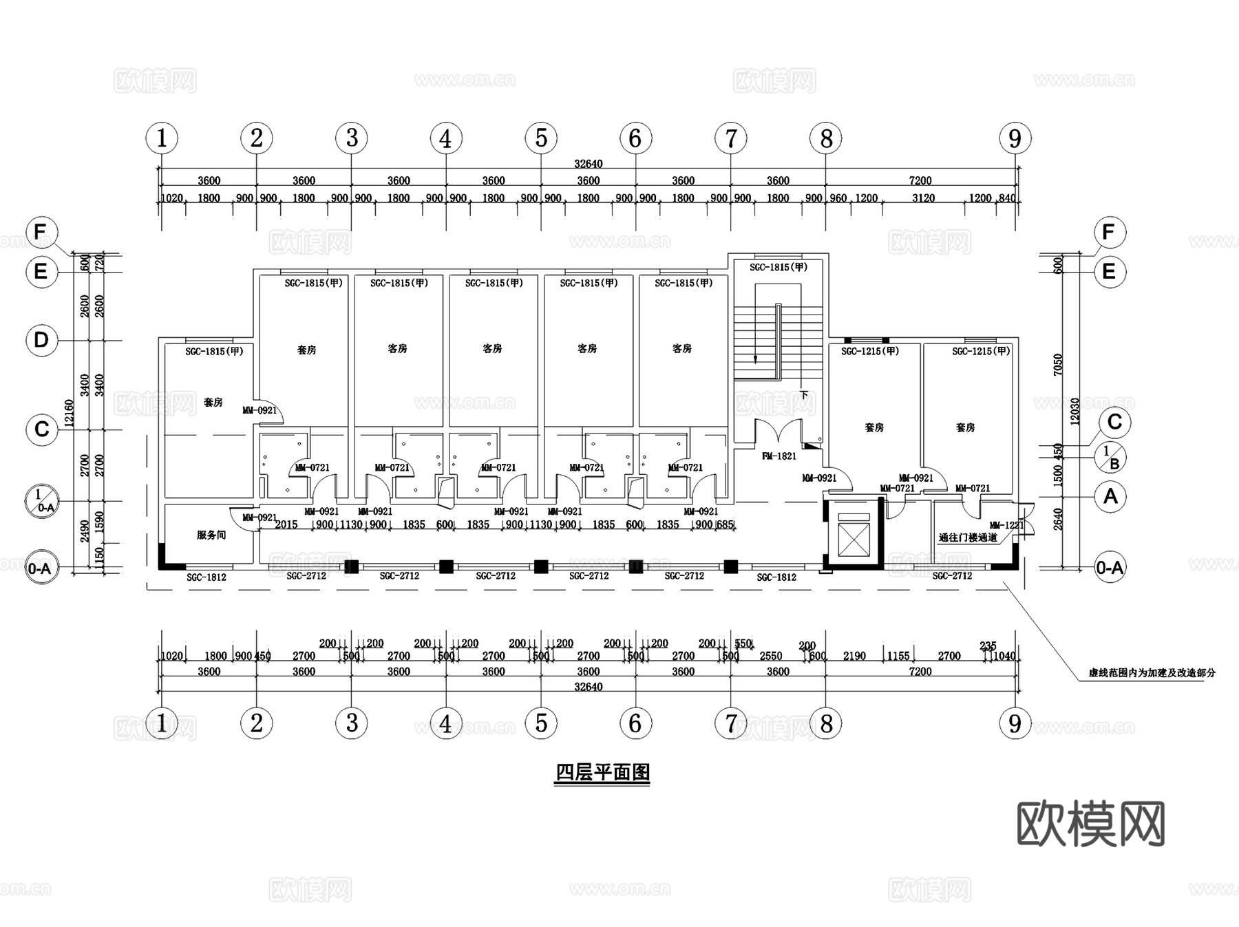 南坪宏声大酒店建筑CAD施工图集cad施工图