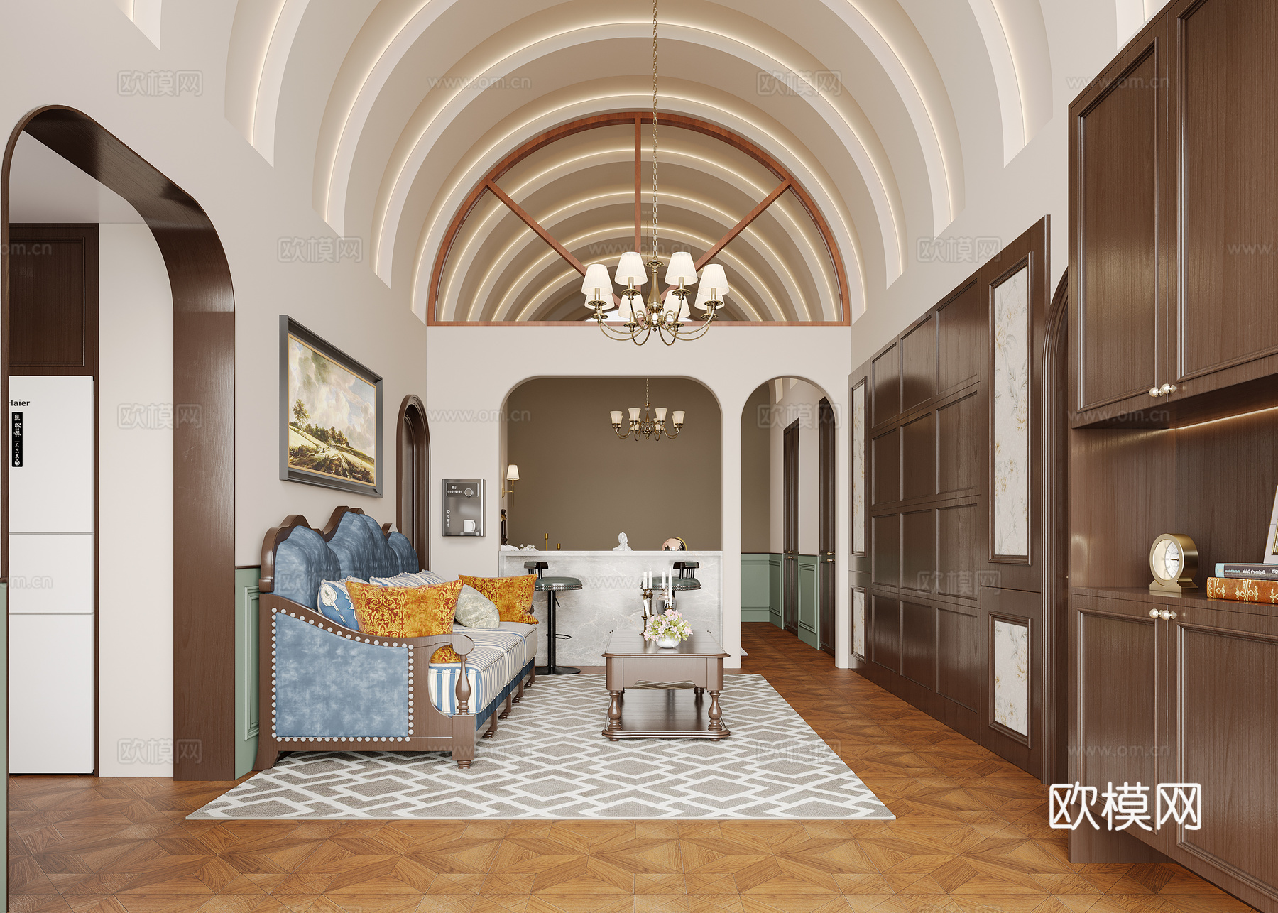 美式窑洞3d模型下载（渲染图1）