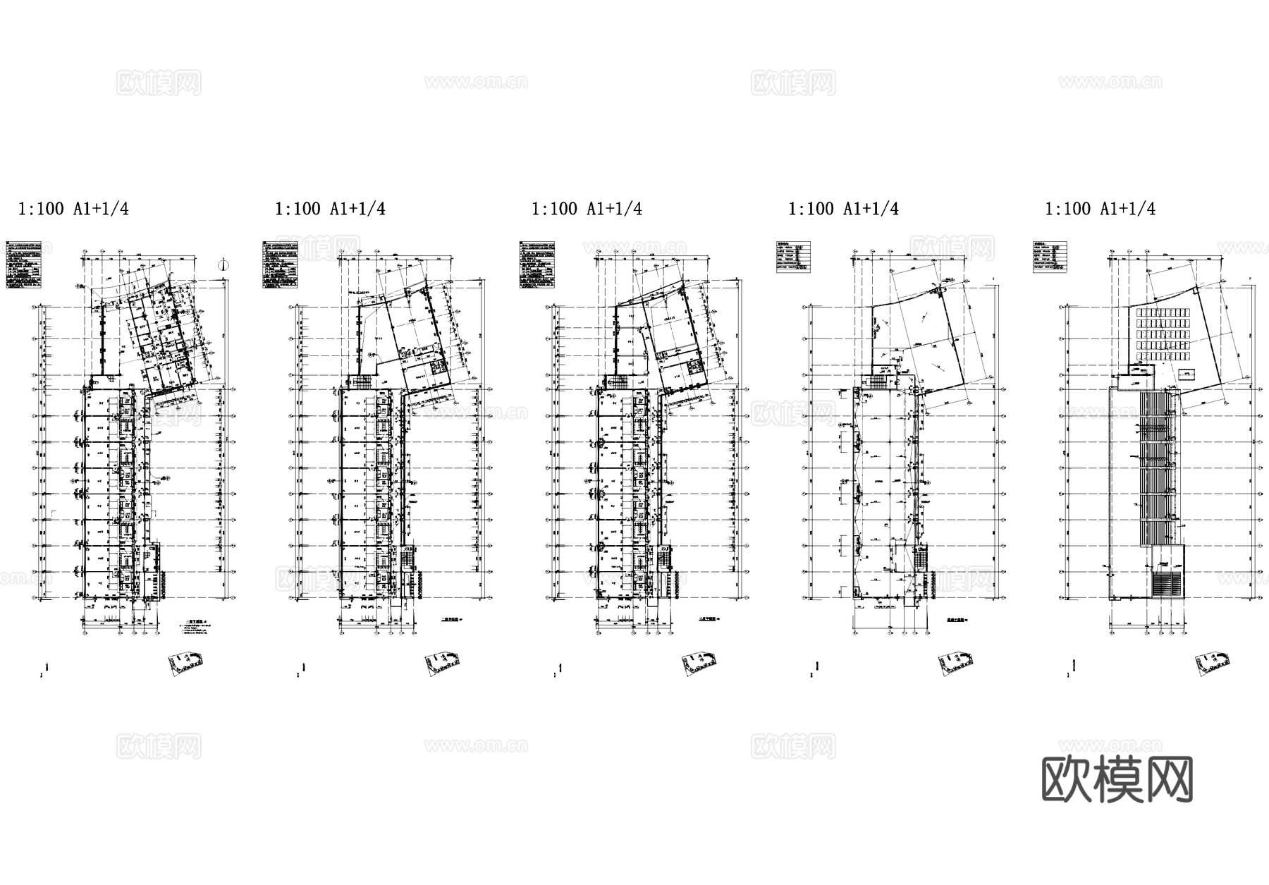现代三层幼儿园建筑CAD施工图整套cad施工图