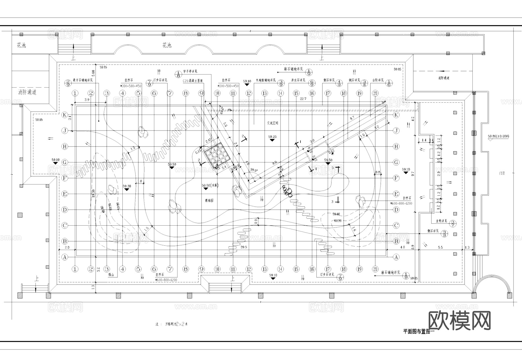 博雅园庭院景观CAD平面施工图cad施工图