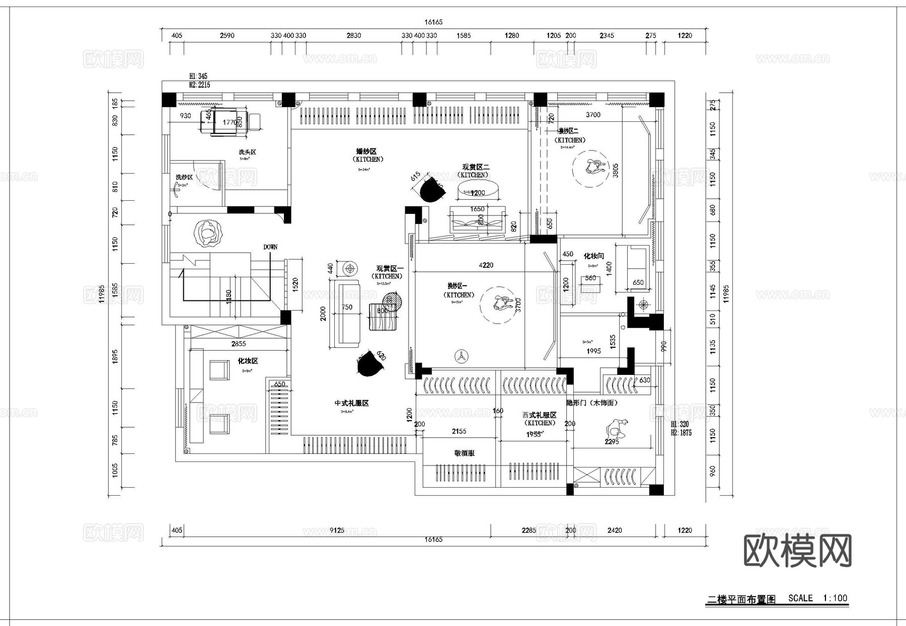 婚纱店 最新全套施工图设计cad施工图