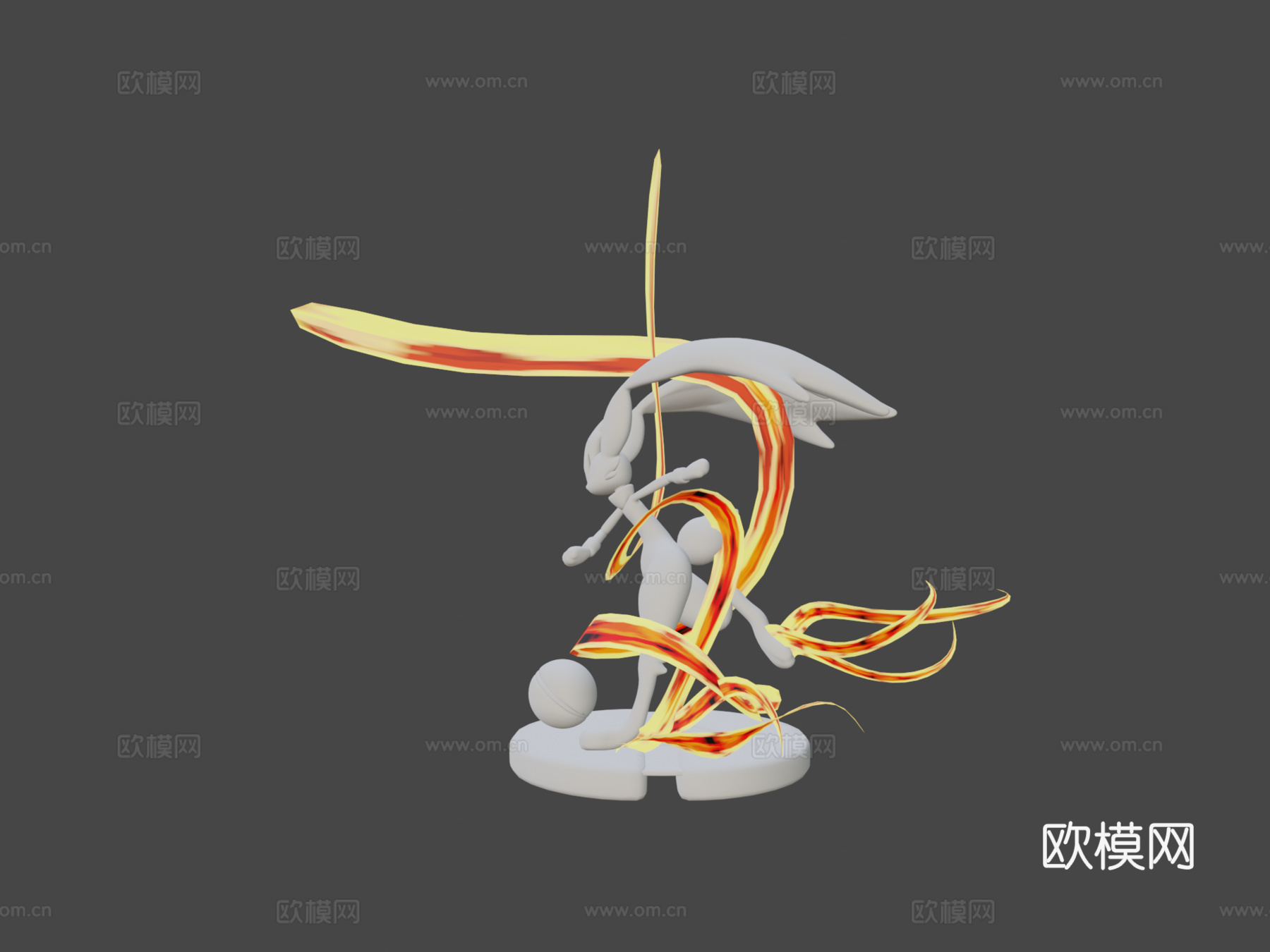 闪焰王牌 x 长耳兔融合3d模型下载（渲染图7）