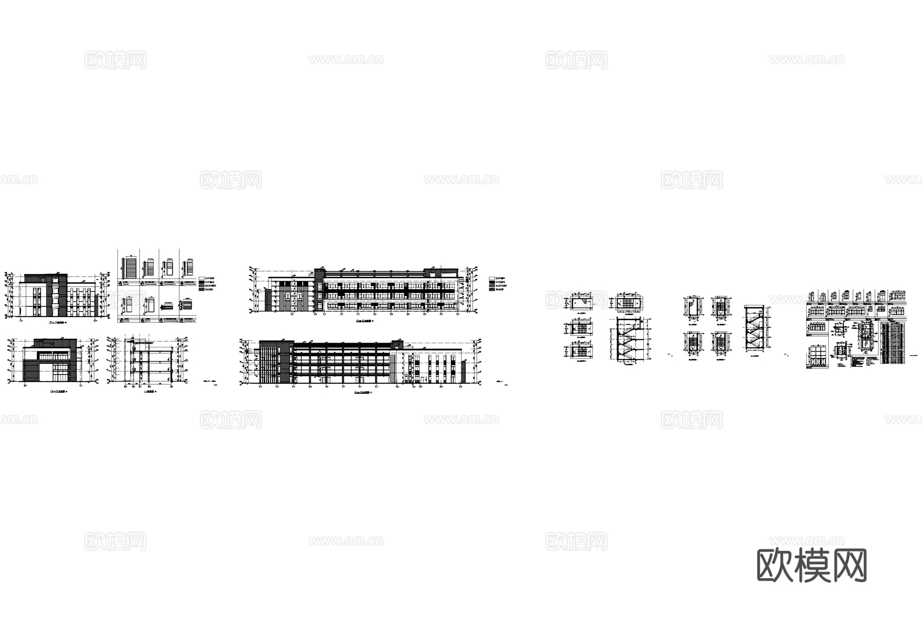 现代三层幼儿园建筑CAD施工图整套cad施工图