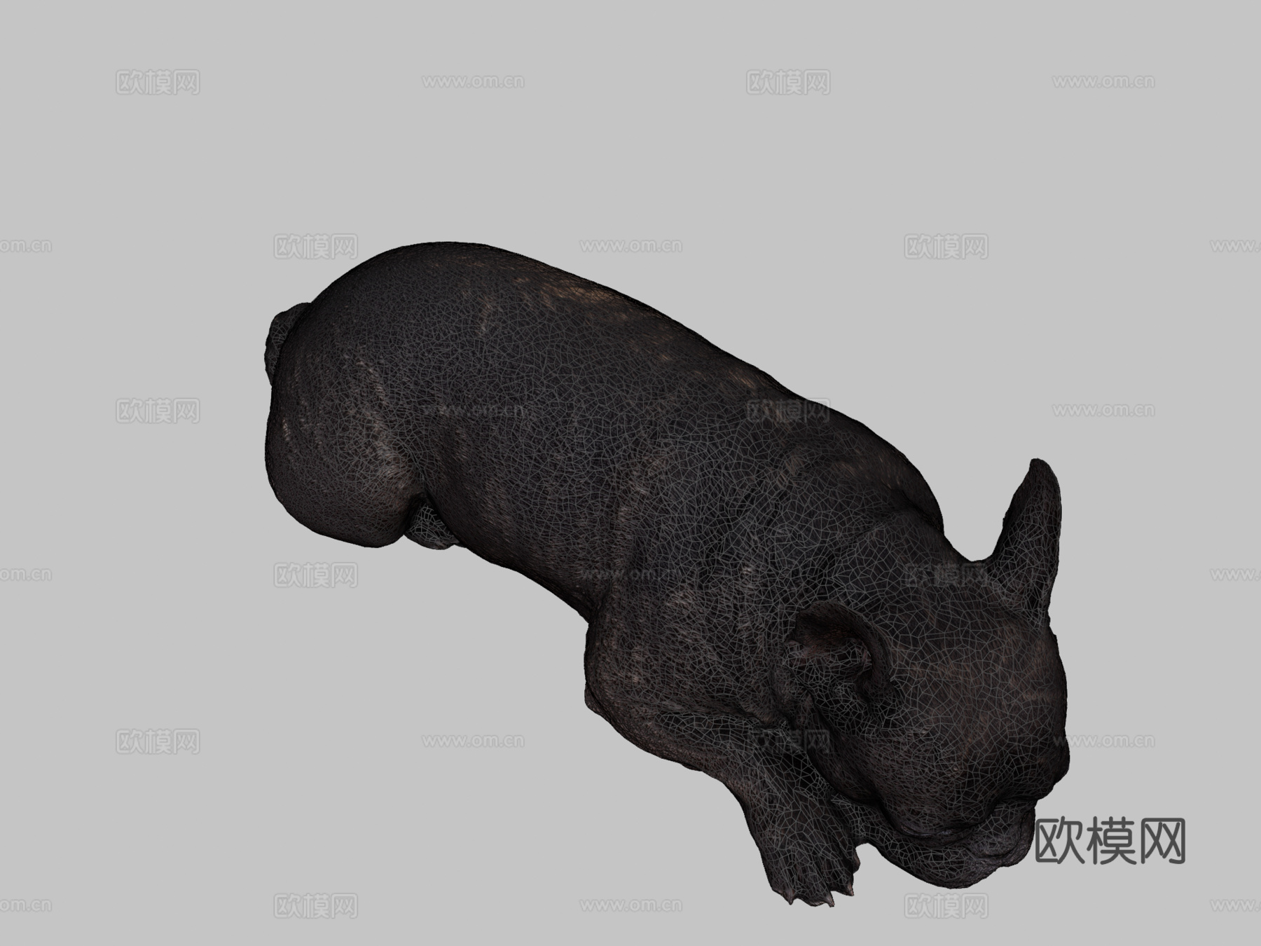 狗 B  13之13  斗牛犬3d模型下载（渲染图2）