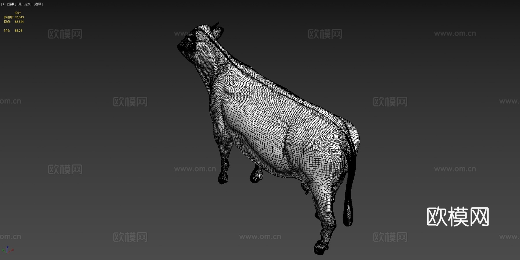 奶牛3d模型下载（渲染图4）