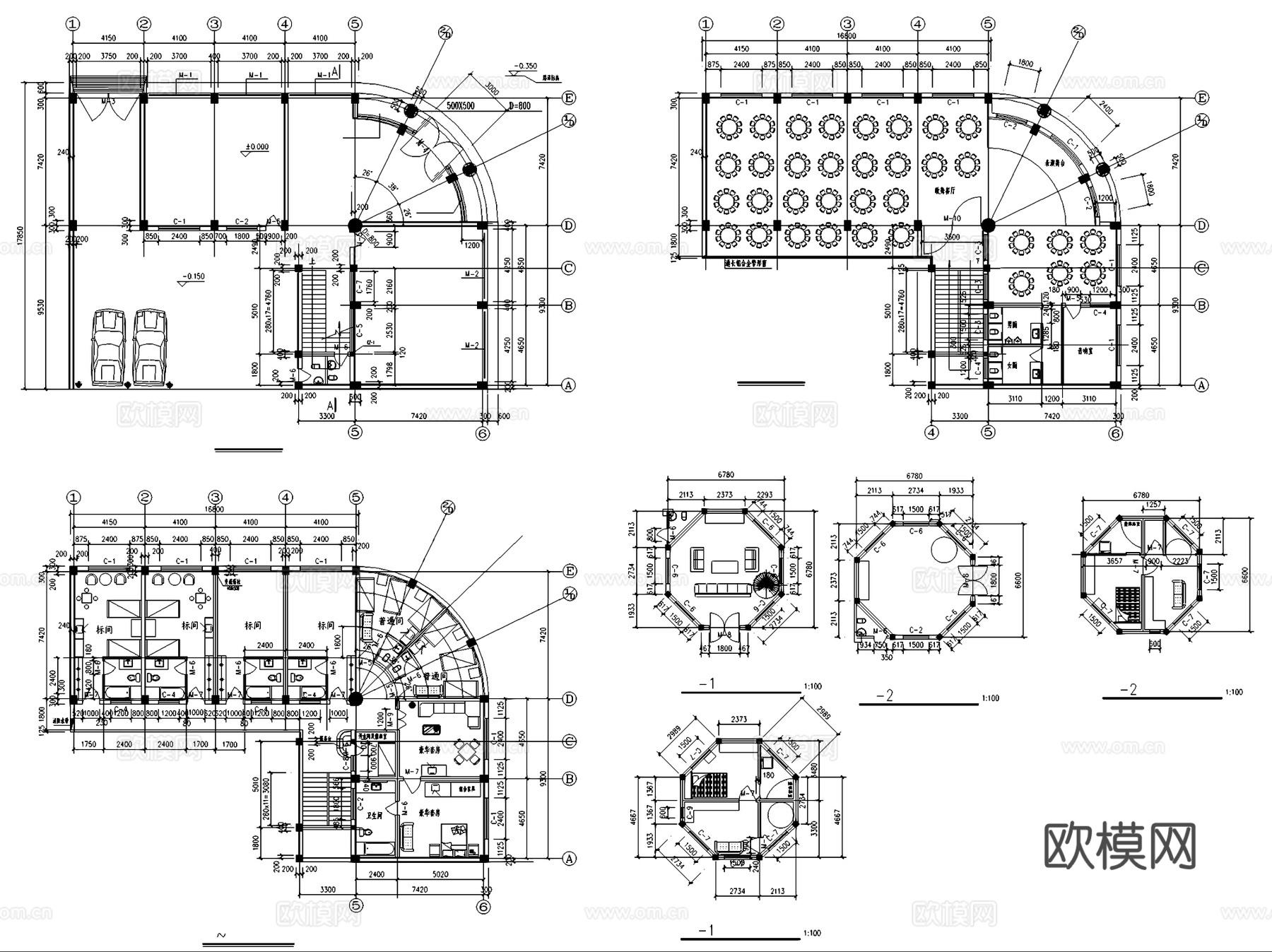欧式商住建筑CAD施工图集cad施工图cad施工图