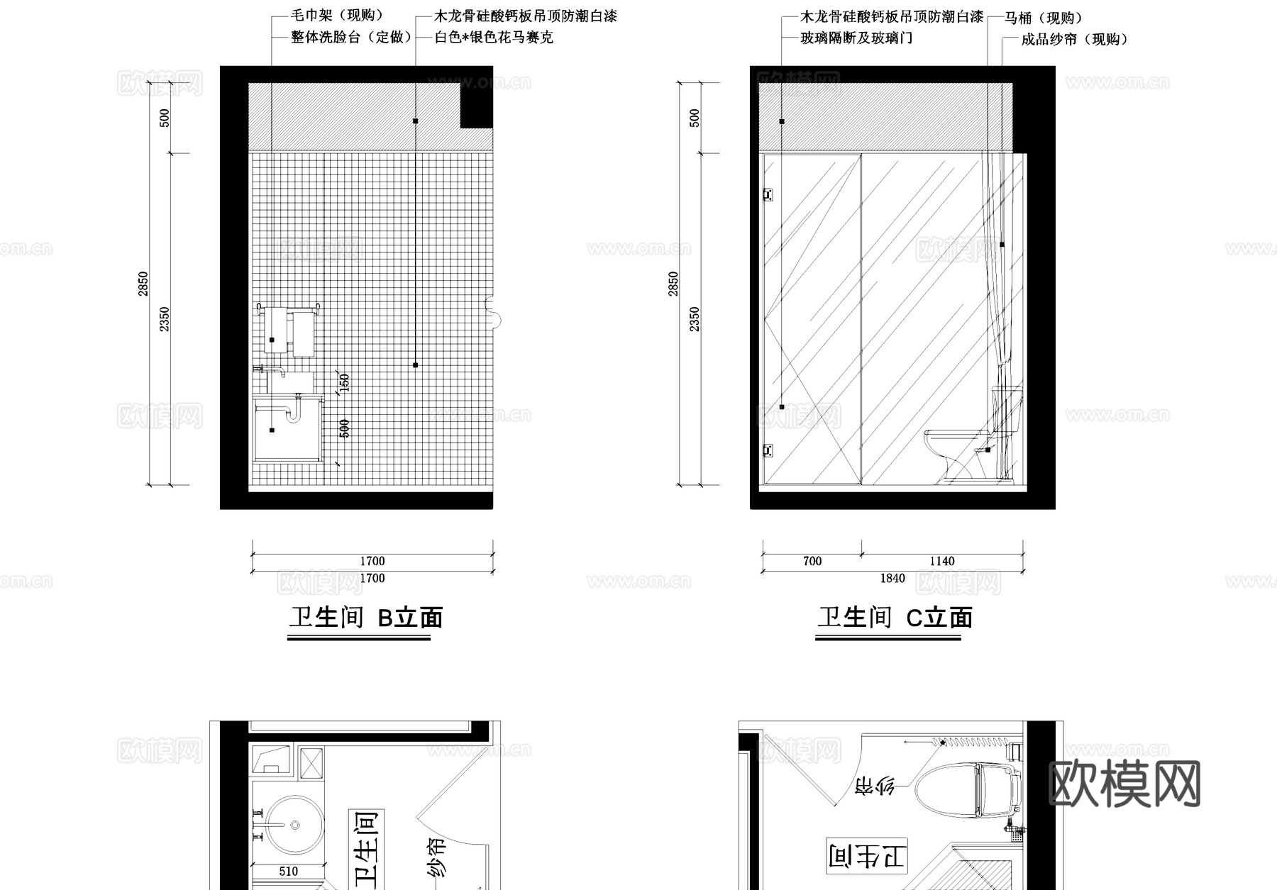 凯龙地产2#7单元样板房室内装饰CAD施工图整套cad施工图