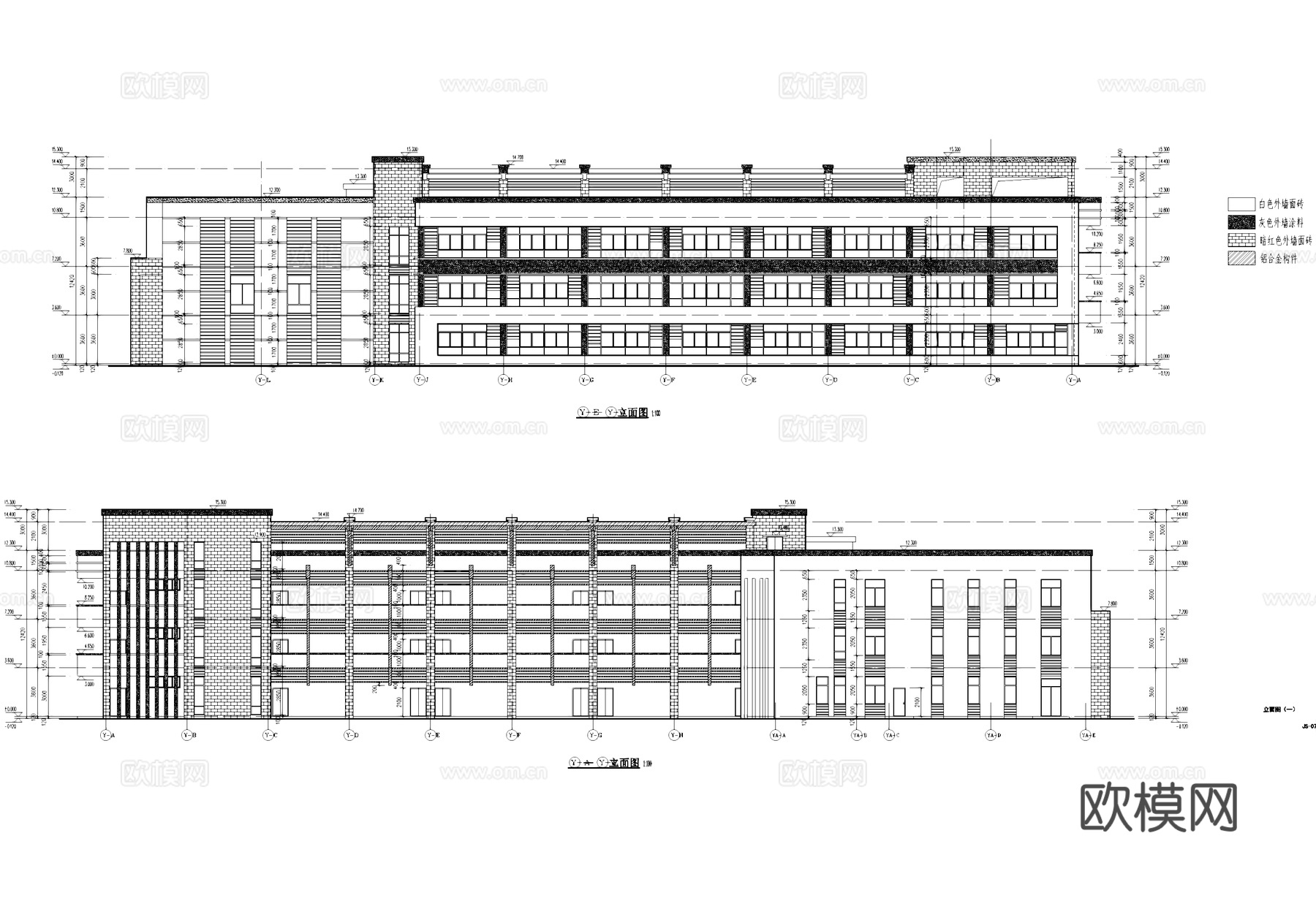 现代三层幼儿园建筑CAD施工图整套cad施工图