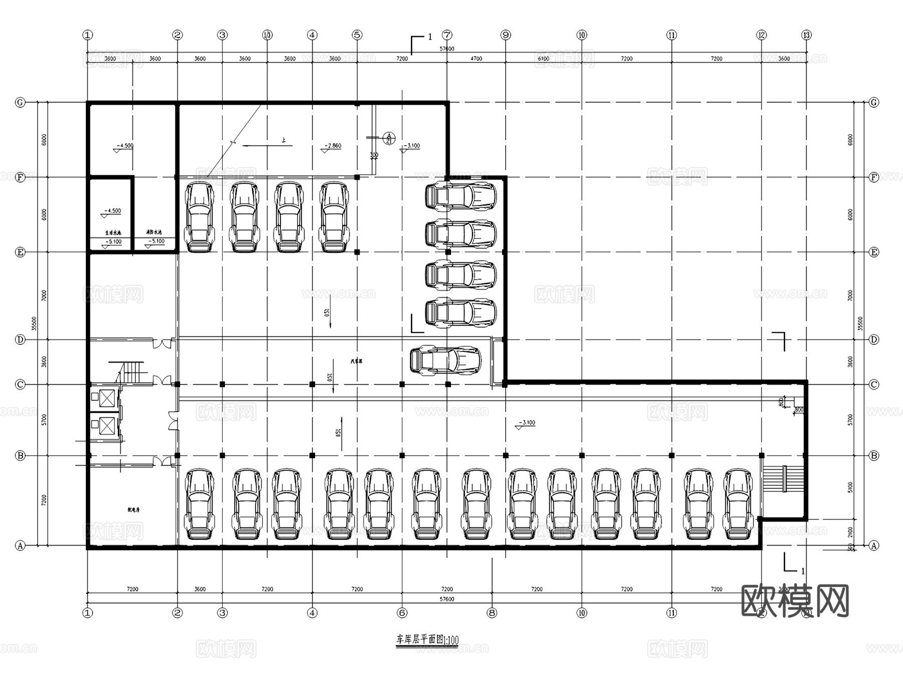 小型酒店宾馆建筑CAD施工图集cad施工图