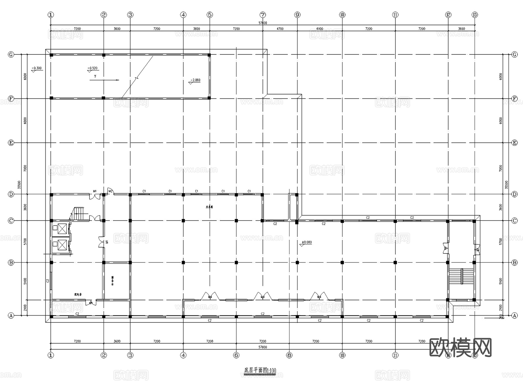 小型酒店宾馆建筑CAD施工图集cad施工图