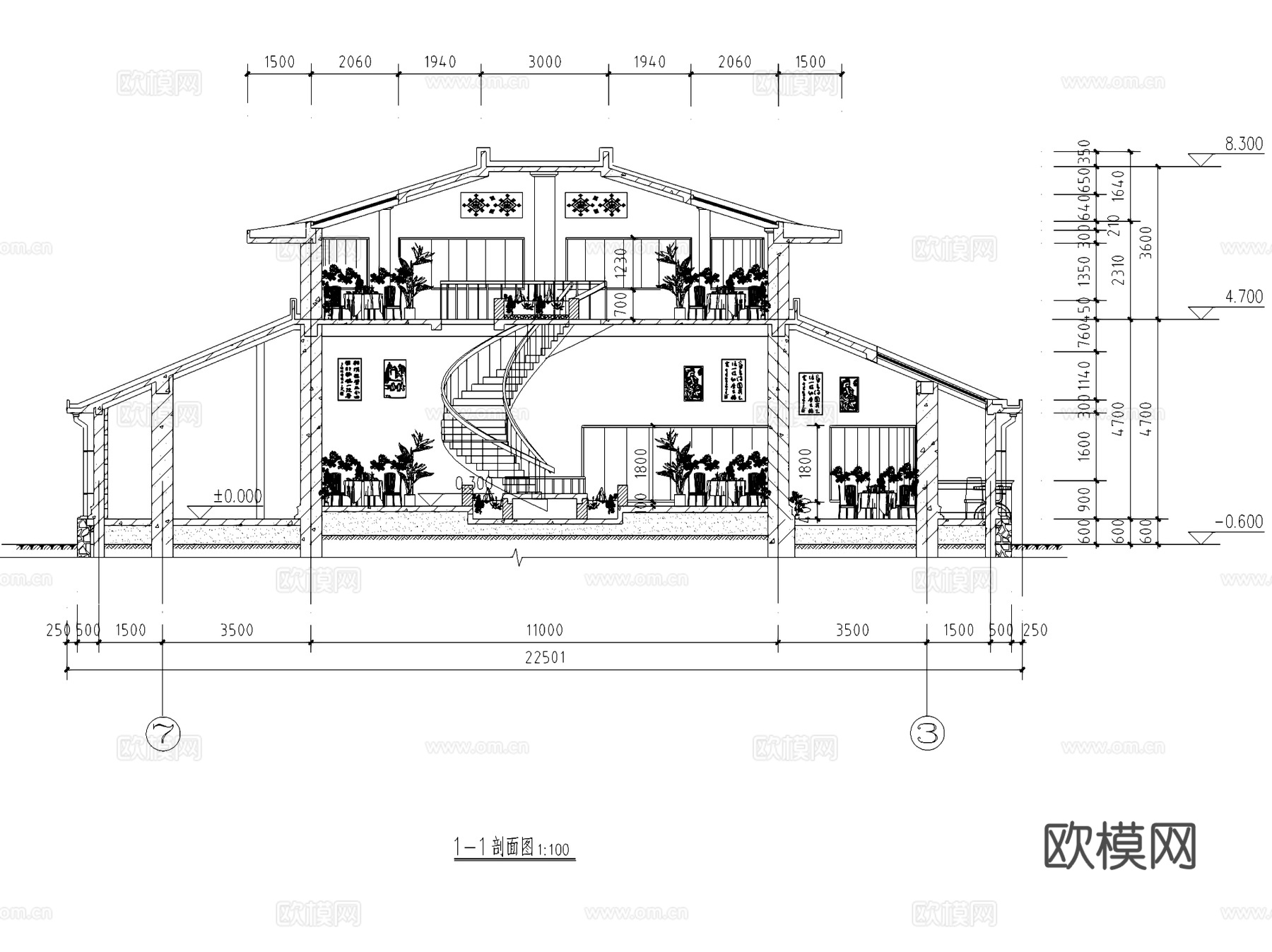 中餐厅餐馆建筑CAD施工图集cad施工图