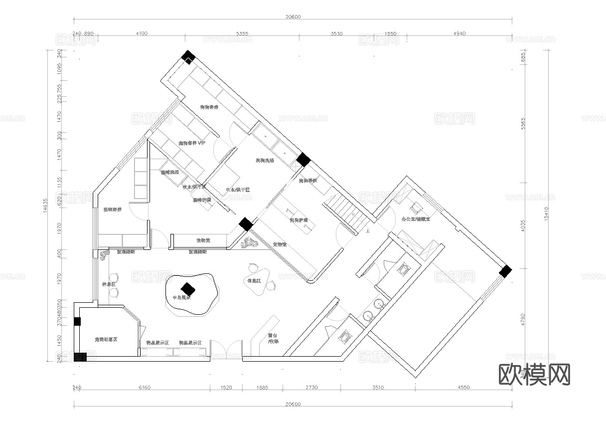 宠物店 最新全套施工图合集cad施工图
