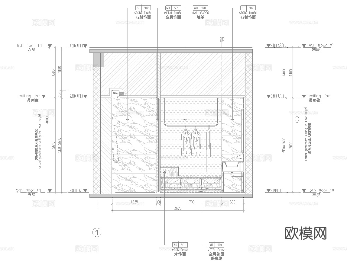 酒店大套房 最新全套施工图设计cad施工图