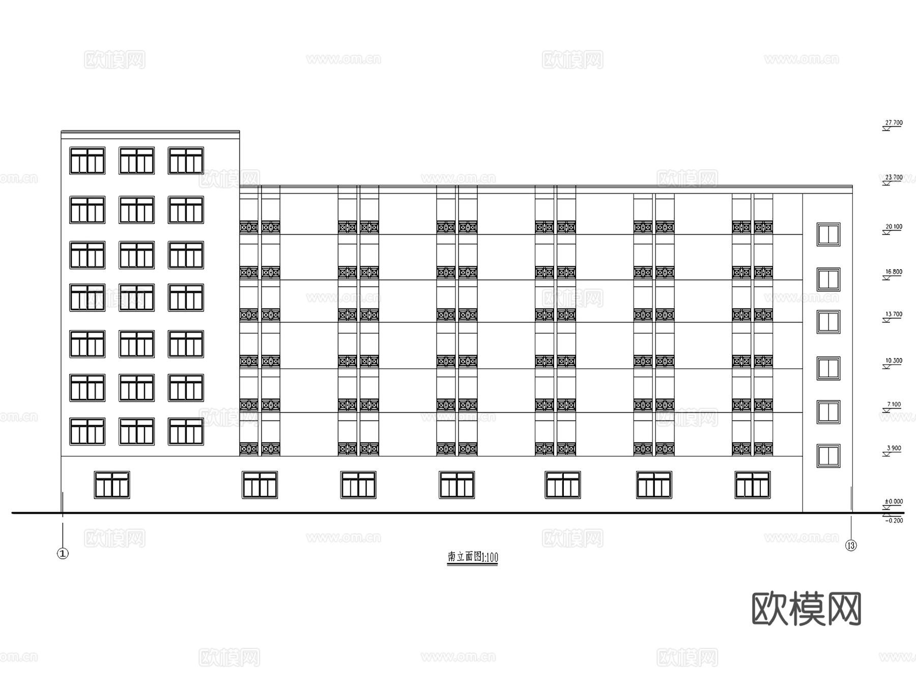 小型酒店宾馆建筑CAD施工图集cad施工图